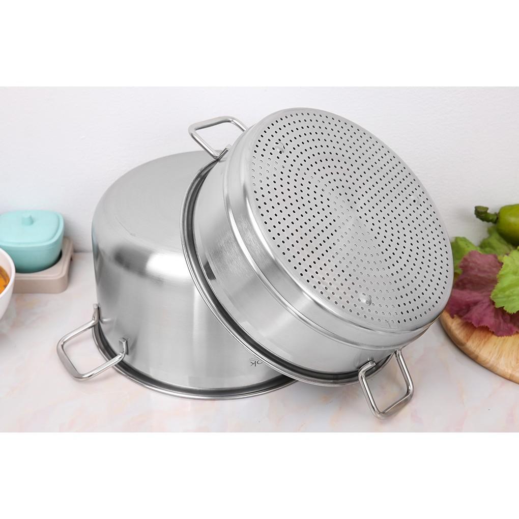 BỘ NỒI XỬNG HẤP HTCOOK 28/32CM, DÙNG ĐƯỢC BẾP TỪ