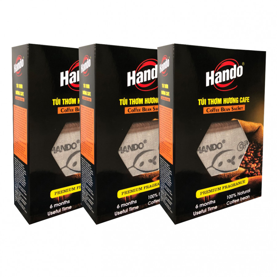 Combo 3 Hộp túi thơm hương cafe nguyên chất Hando 100g