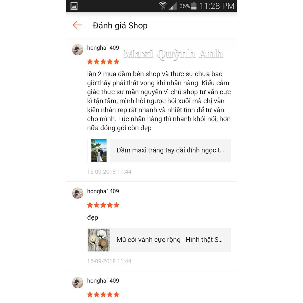 Đầm maxi lệch vai phi đính sao biển sang trọng