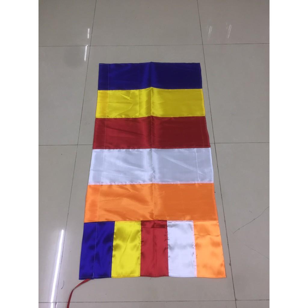 Cờ Phật Giáo 0.5x1m cán dọc