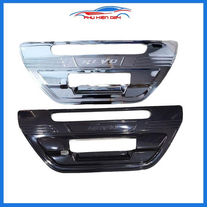 Ốp tay mở cốp mạ Hilux Revo hai màu đen bạc  trang trí xe chống va đập hiệu quả