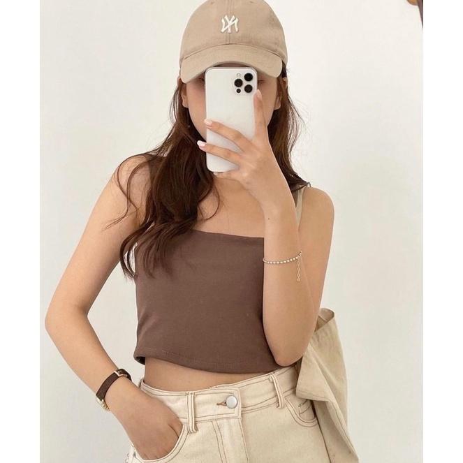 Combo 3 Áo Croptop Hai Dây Bản To Dễ Phối Đồ Mặc Đi Chơi 2022, Áo 2 Dây Nữ Đẹp Cổ U Bản To Có Mút Ngực Gợi Cảm Mới CROP