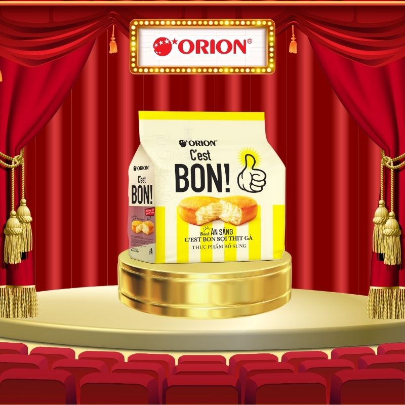 Túi 5 gói bánh ăn sáng Orion C'EST BON sợi thịt gà TRUYỀN THỐNG (85G)