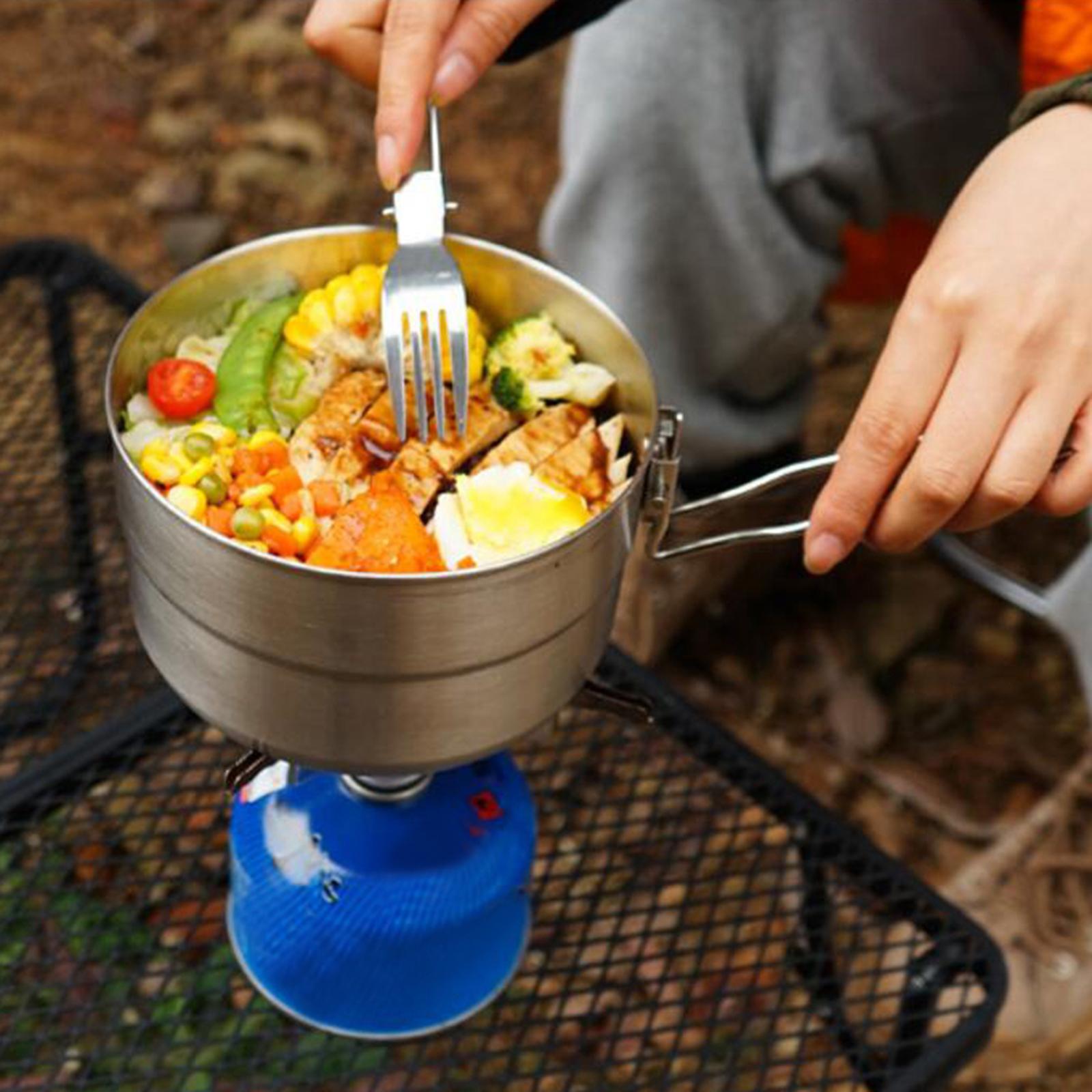 Outdoor Sauce Pan Saucepan Soup Milk Pot Foldable Handle Camping Backpacking