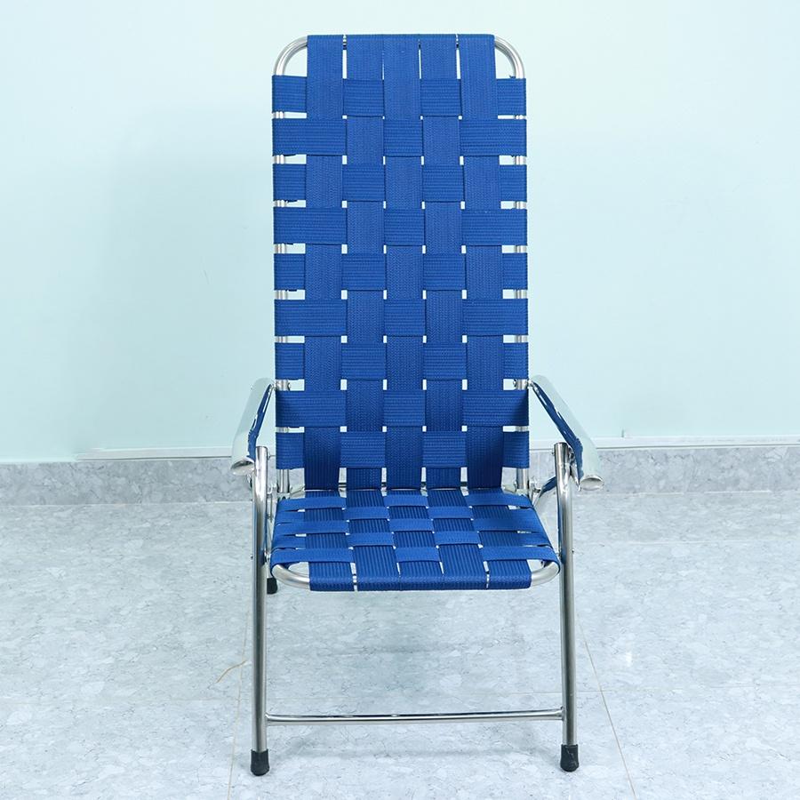Ghế xếp inox gấp gọn có 4 bậc tựa lưng quai dây dù_Võng xếp Thảo Điều