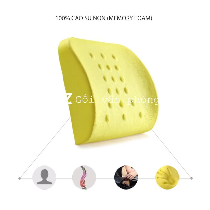 GỐI ĐỆM TỰA LƯNG MEMORY FOAM VỎ VẢI MÁT SUMMER ZURI PILLOW GTL-10 NÂNG ĐỠ CỘT SỐNG, CHỐNG ĐAU MỎI LƯNG