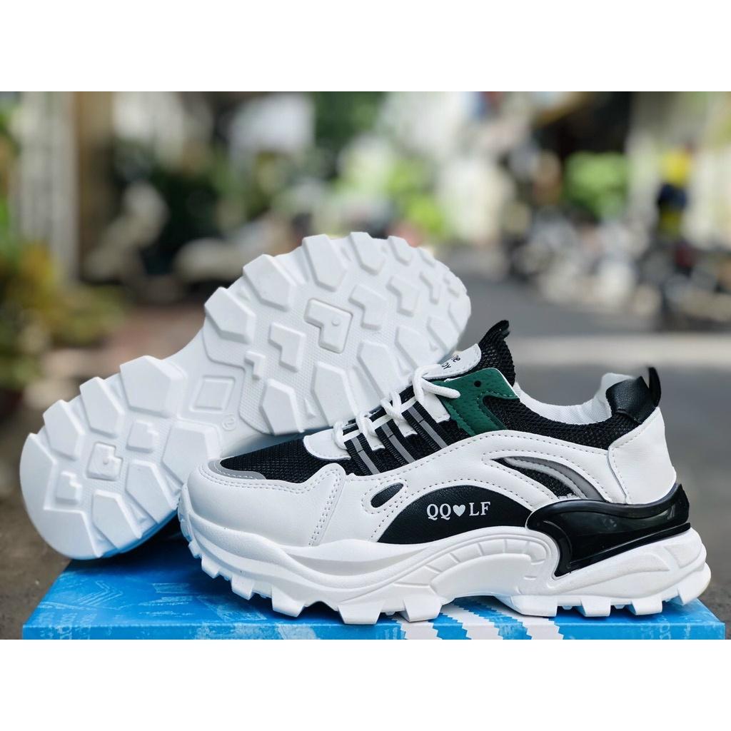 Giày sneaker nữ, giày thể thao QQLF viền phản quang đế tăng chiều cao size 35 đến 39