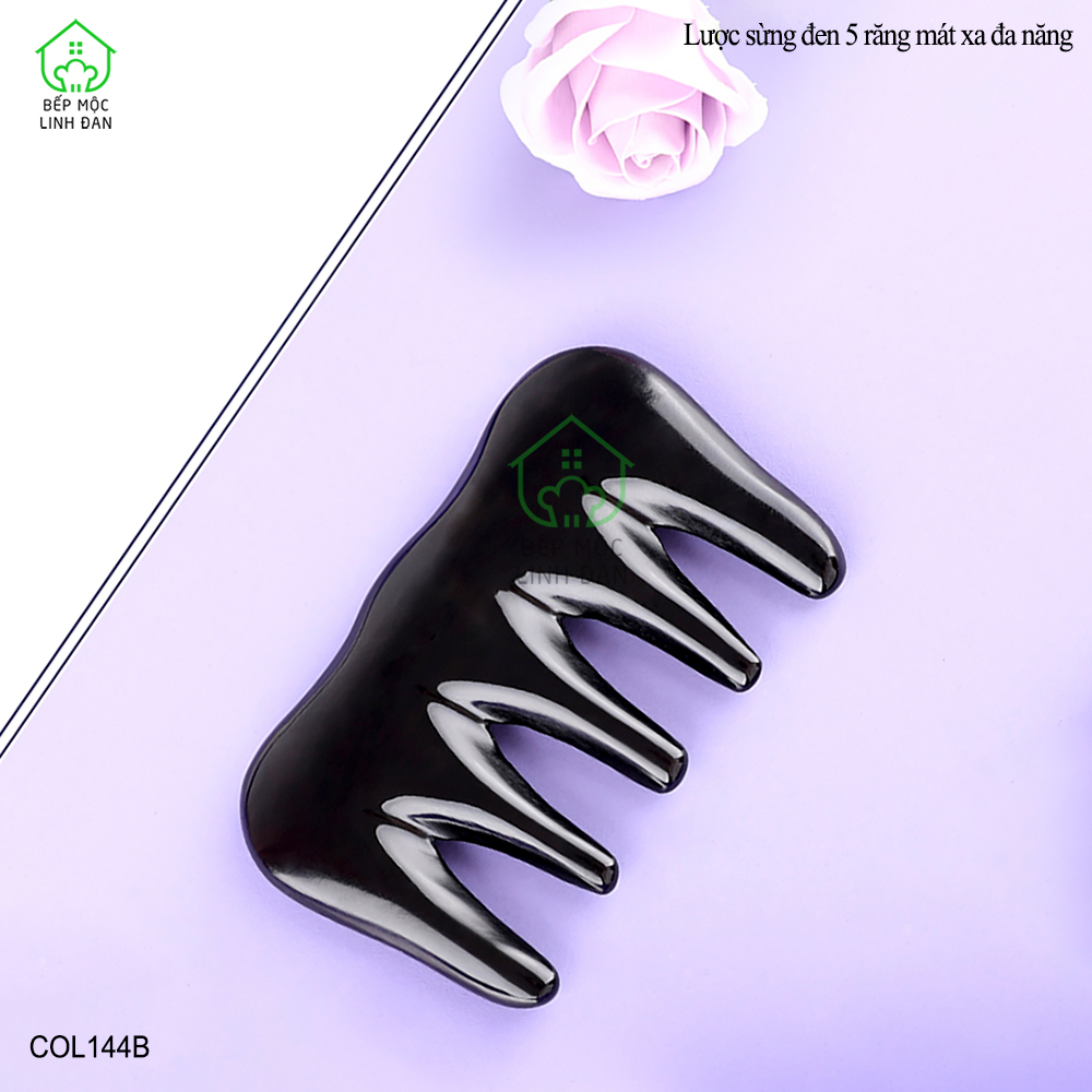 Lược Sừng Đen Răng Thưa Massage Đa Năng Giảm Căng Thẳng