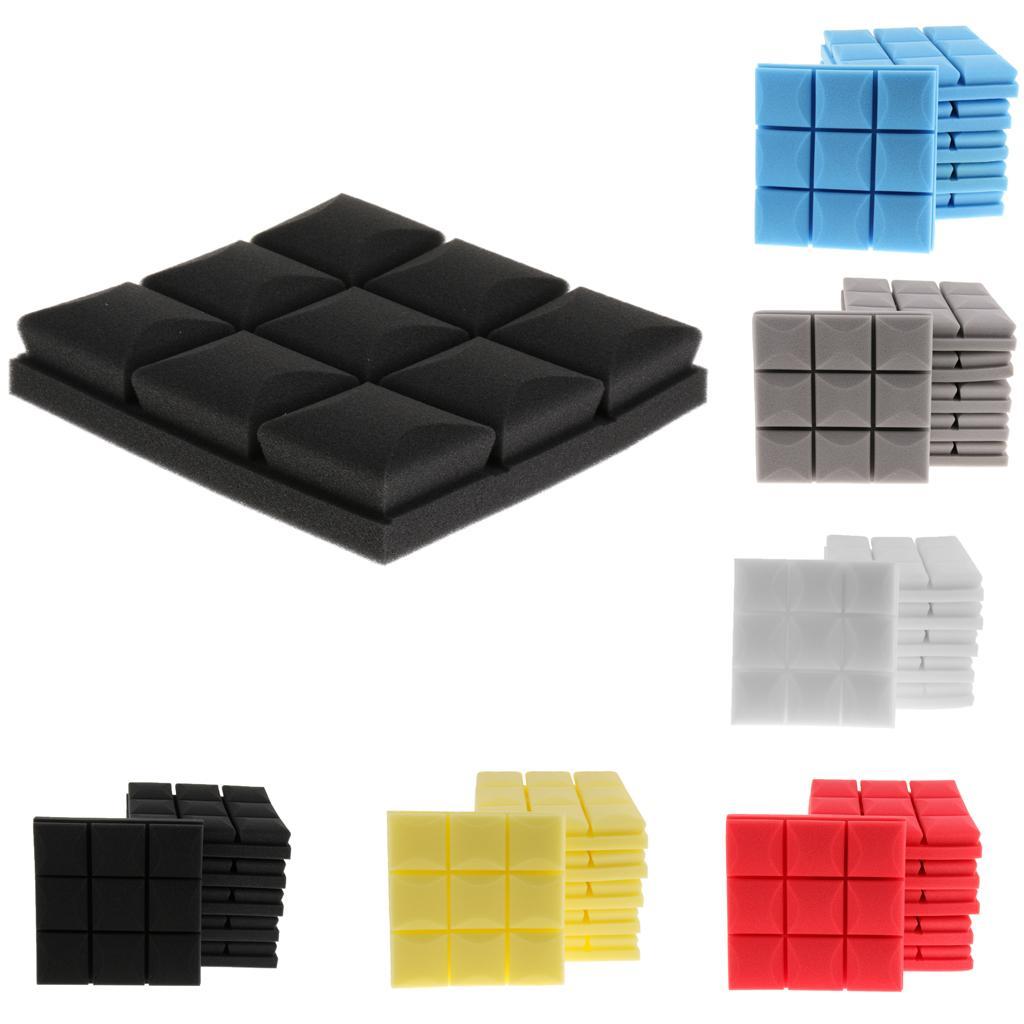 6pcs Acoustic Foam Sound Absorption Panels for Home Audio Equipment Black