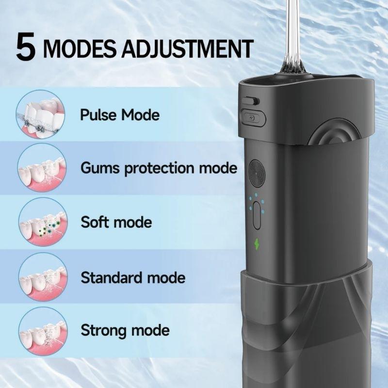 Máy tăm nước nhỏ gọn công suất mạnh mẽ TEKKIN MS16 5 chế độ làm sạch răng - hàng chính hãng