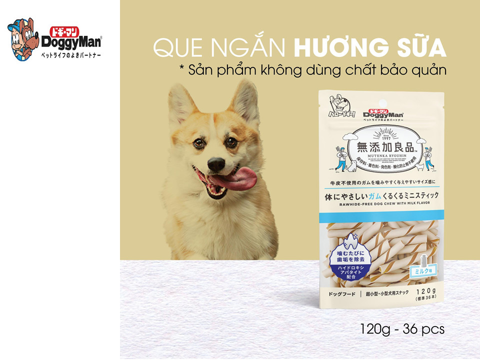 QUE GẶM HƯƠNG SỮA DÀNH CHO CHÓ CƯNG DOGGYMAN (không chất bảo quản)