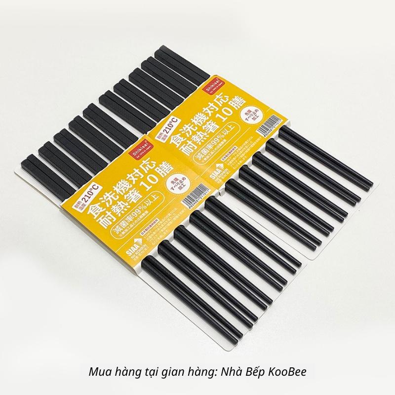 Set 10 đôi đũa Nhật sợi thuỷ tinh Glass Fiber - Đũa Nhật kháng khuẩn chống nấm mốc chống trơn trượt