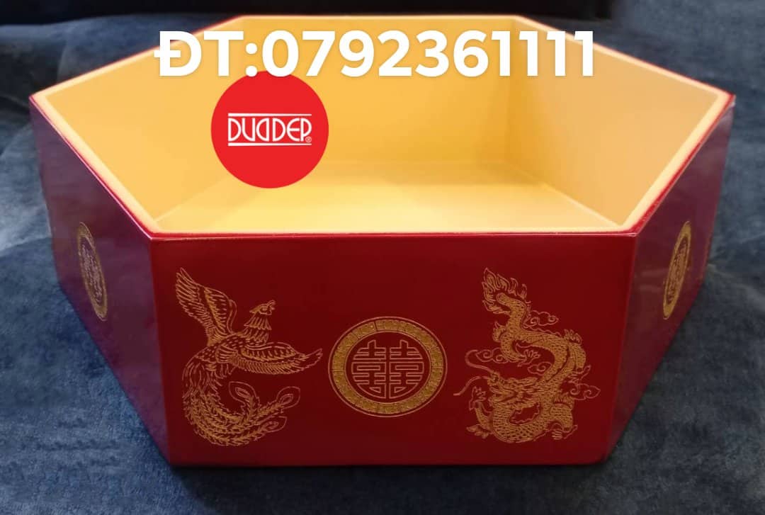 Hộp Tráp Gỗ Sơn Mài Cao Cấp ĐK40CM
