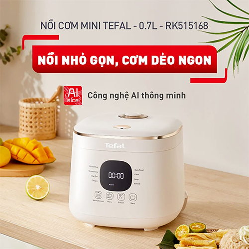Nồi cơm điện tử Tefal Rice Mate Mini 0.7 lít RK515168 - Hàng chính hãng