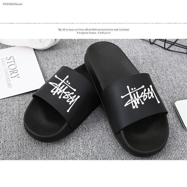 Dép Quai Ngang In Chữ Stussy Phong Cách Harajuku Cho Cặp Đôi
