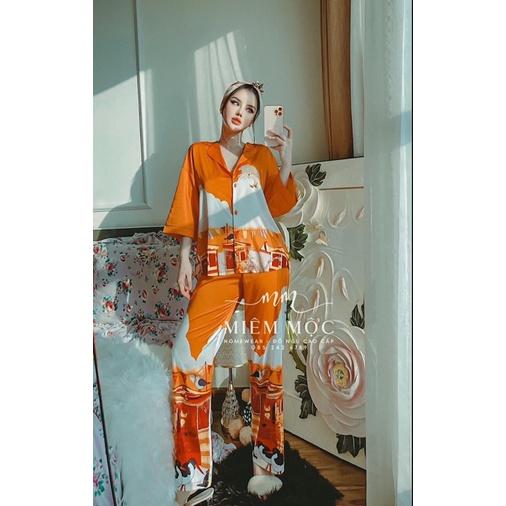 PYJAMA DÀI HOẠ TIẾT PHƯỢNG HOÀNG LỬA CAO CẤP