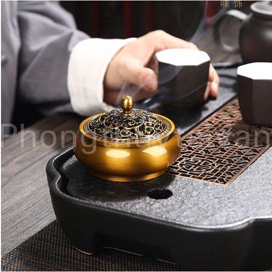 Lư xông trầm giả ĐỒNG 9.5cm*7.2cm*5.8cm  - thờ cúng, phong thủy.