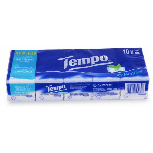 Lốc 10 Gói Khăn Giấy Tempo Icy Menthol