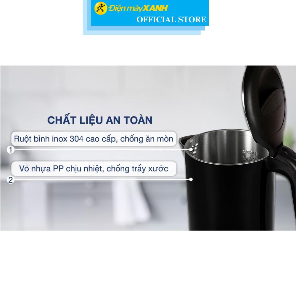 Bình đun siêu tốc Lock&amp;Lock 1.7 lít EJK738BLK - Hàng Chính Hãng