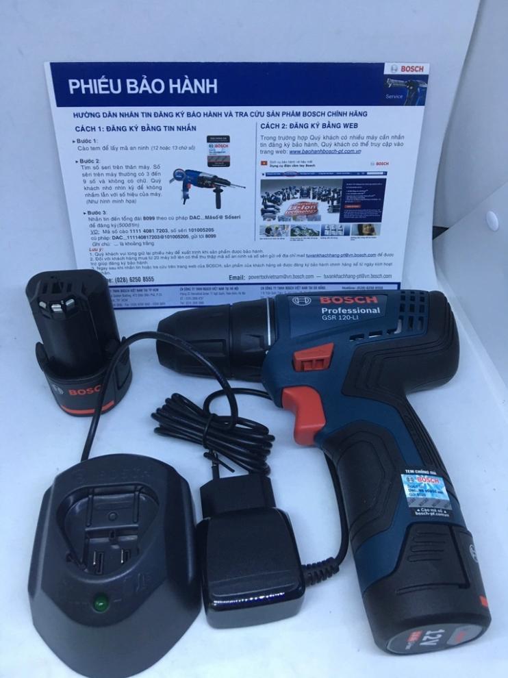 MÁY KHOAN VẶN VÍT PIN 12V BOSCH GSR 120-LI GEN II - HÀNG CHÍNH HÃNG