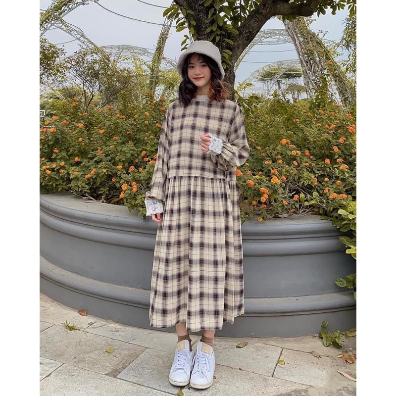 Đầm Tiểu Thư Phối Ren, Váy Nữ Ulzzang