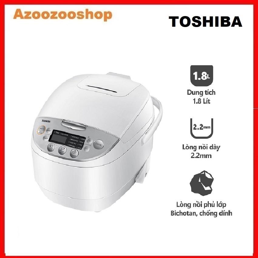 Nồi Cơm Điện Tử Toshiba RC-18DH2PV - 1.8L - Lòng Nồi Dày 2.2mm, Chống Dính - Hàng Chính Hãng, Bảo Hành 12 Tháng