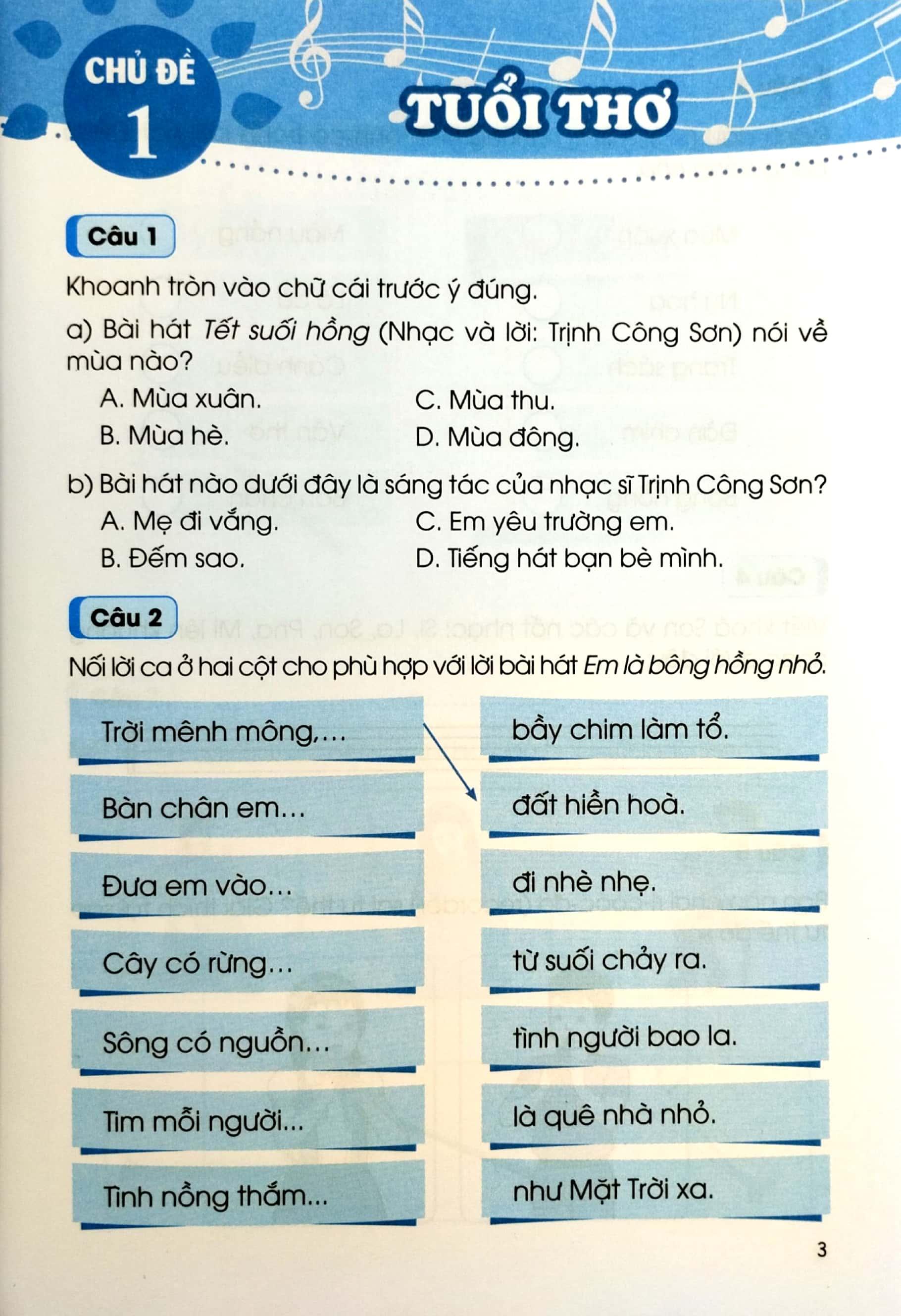 Vở Thực Hành Âm Nhạc 4