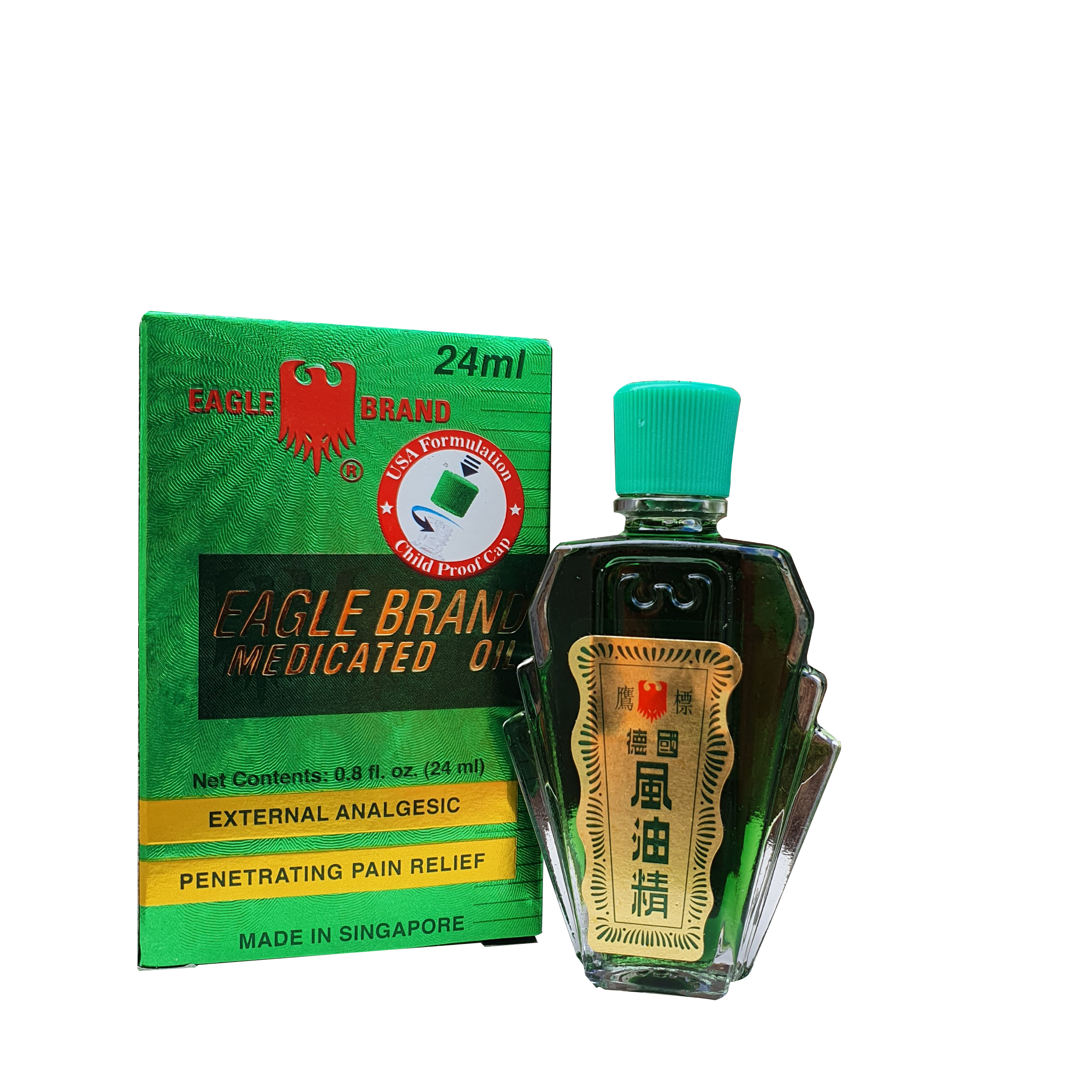 Dầu Gió Con Ó Singapore Xanh - Trắng - Vàng Chai 24ml