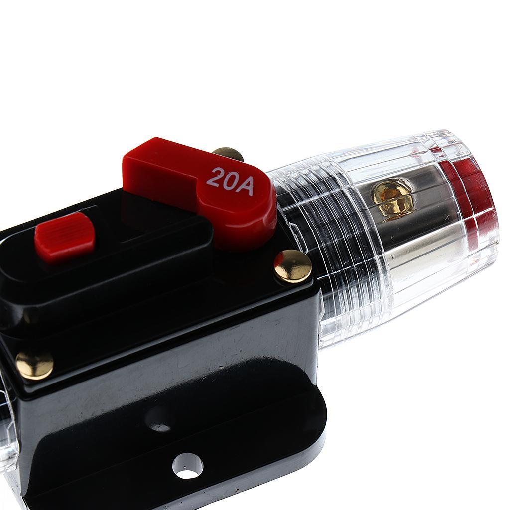 3PCS 12V-24V Car Audio Inline Manual Reset Circuit Breaker Fuse Switch 20A