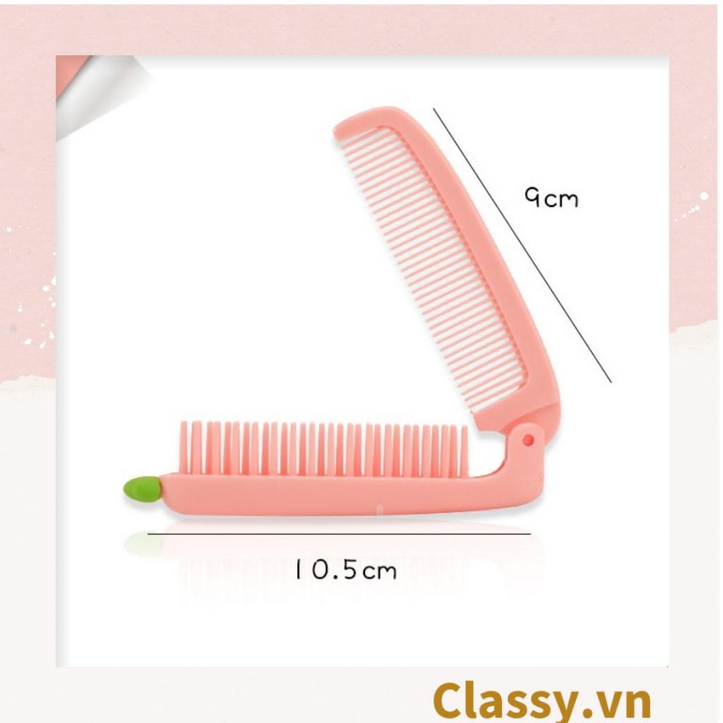 Lược cầm tay mini 2 đầu, gấp gọn Classy tiện lợi hình trái cây cà rốt củ cải nhỏ gọn có thể mang theo PK1566