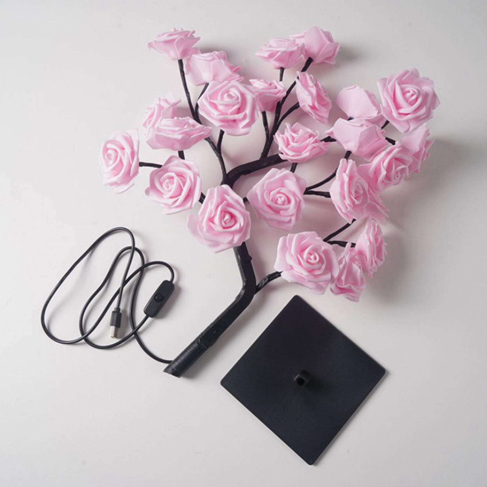 Table Lamp Rose Flower Desk Tree Light USB Powered Night Light Home Decor