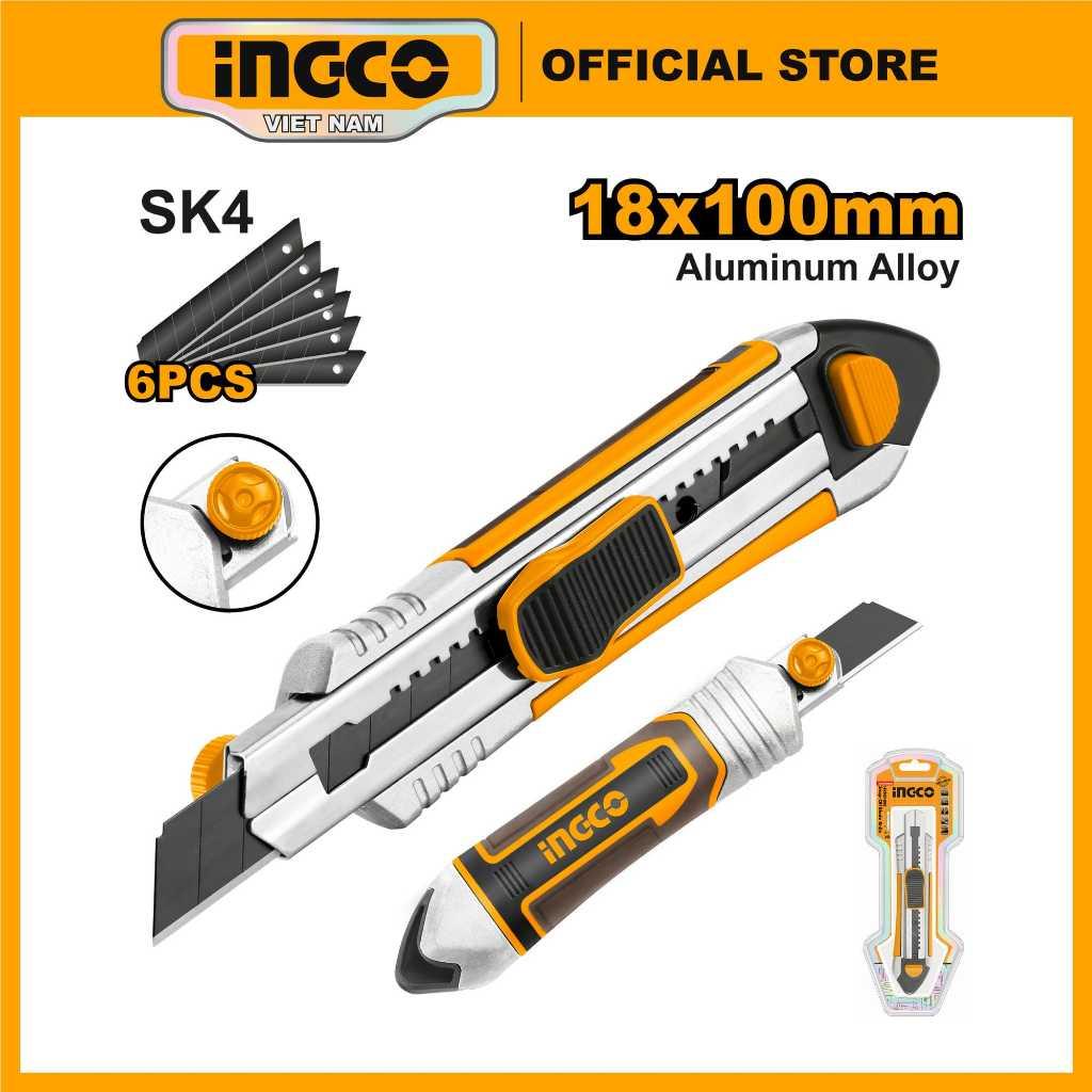 Dao rọc giấy cao cấp vỏ hợp kim nhôm INGCO HKNS1808