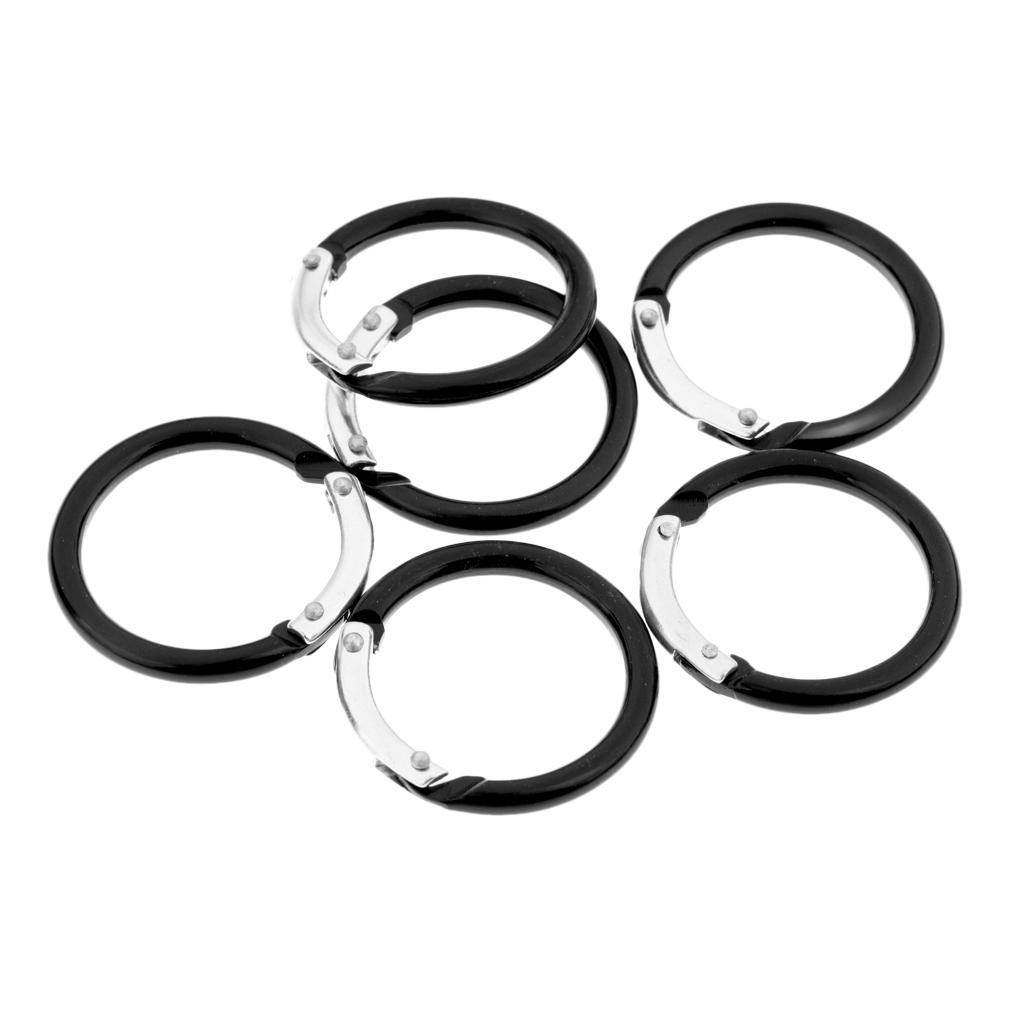 6 Pieces Circle Round Carabiner Hiking Spring Snap Clip Hook Keychain Camping Handbag