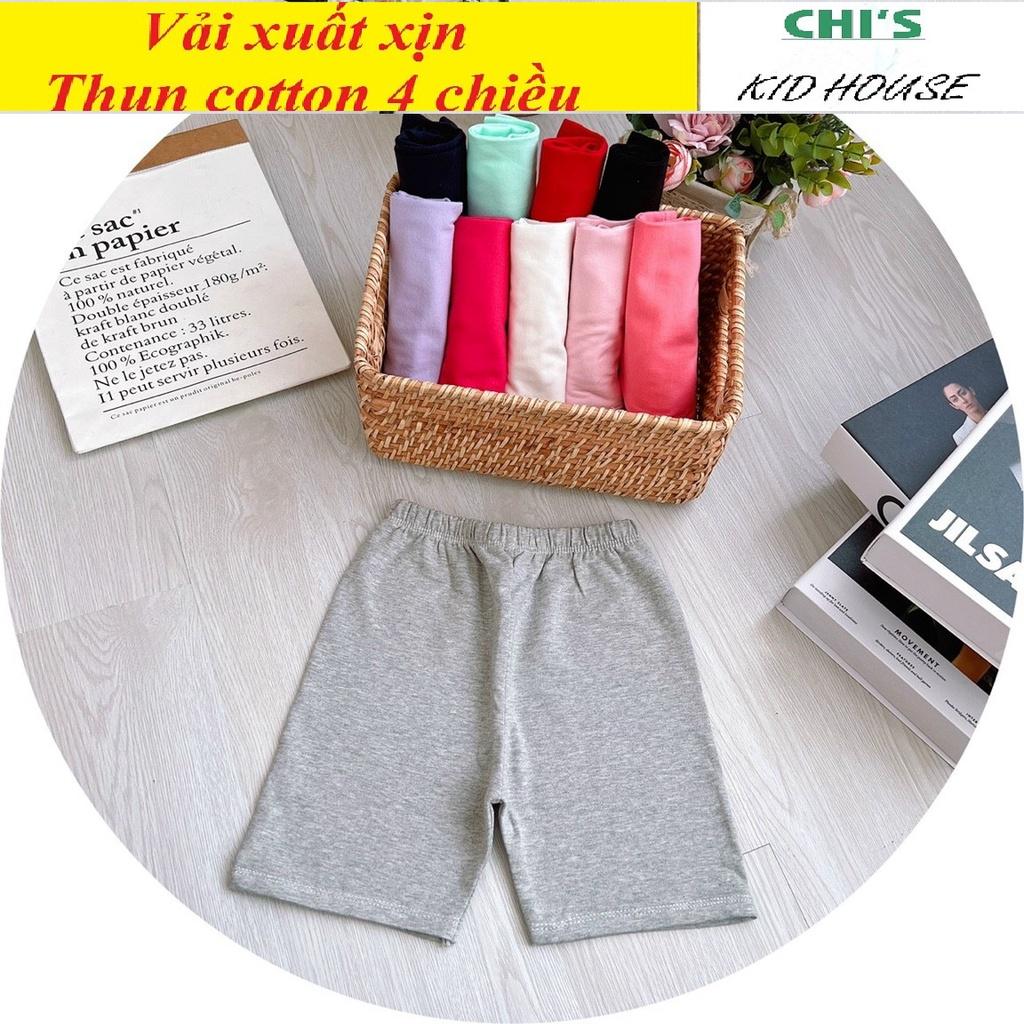 (VẢI XUẤT XỊN 9-24KG) QUẦN LEGGING ĐÙI QUẦN ĐÙI TRƠN THUN COTTON 4 CHIỀU CHO BÉ GÁI/TRAI