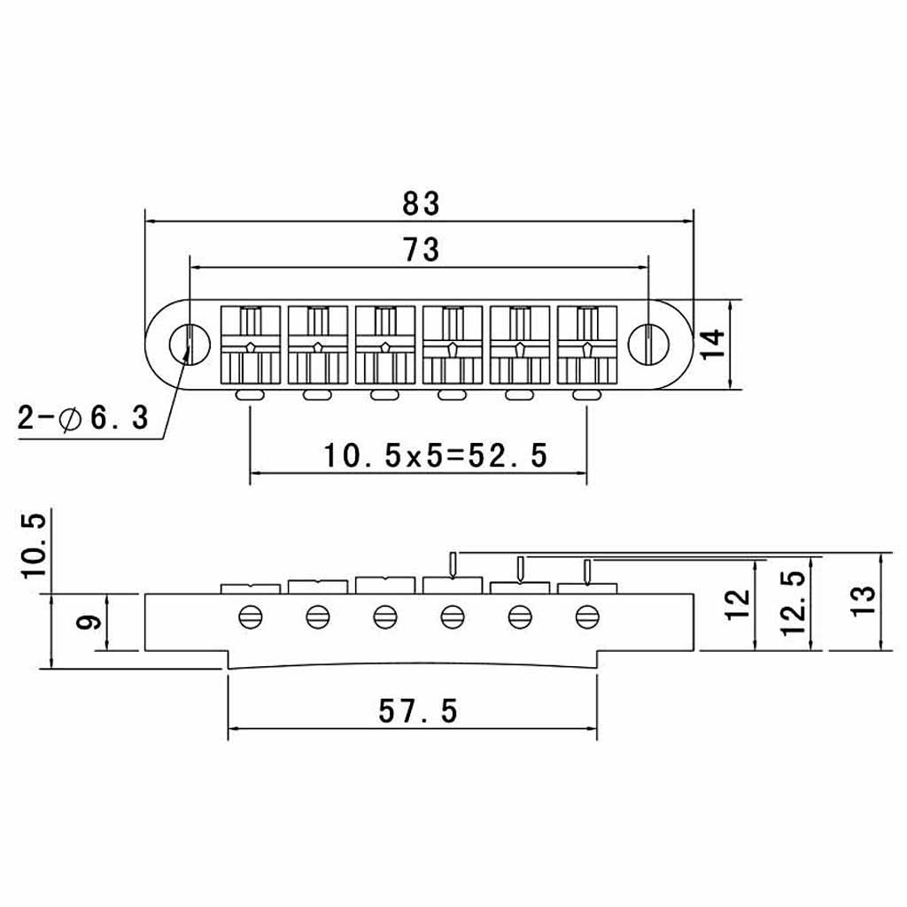Jazz Guitar Rosewood Bridge Saddles Gold +Silver Jazz Guitar Roller Bridge