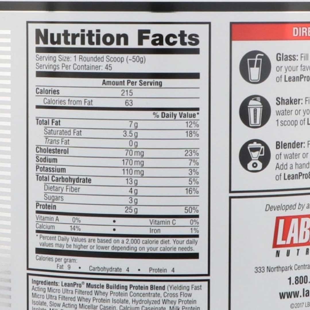 [Chính hãng] Labrada Lean Pro 8 (45 Liều), Bổ Sung 8 Loại Protein Cao Cấp Trải Dài, Casein, 8g BCAA &amp; Glutamine