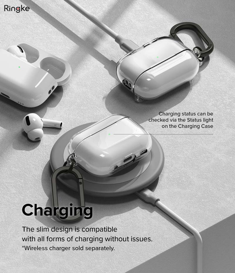 Vỏ Ốp dành cho Airpods Pro 2 RINGKE Hinge Clear - Hàng Chính Hãng