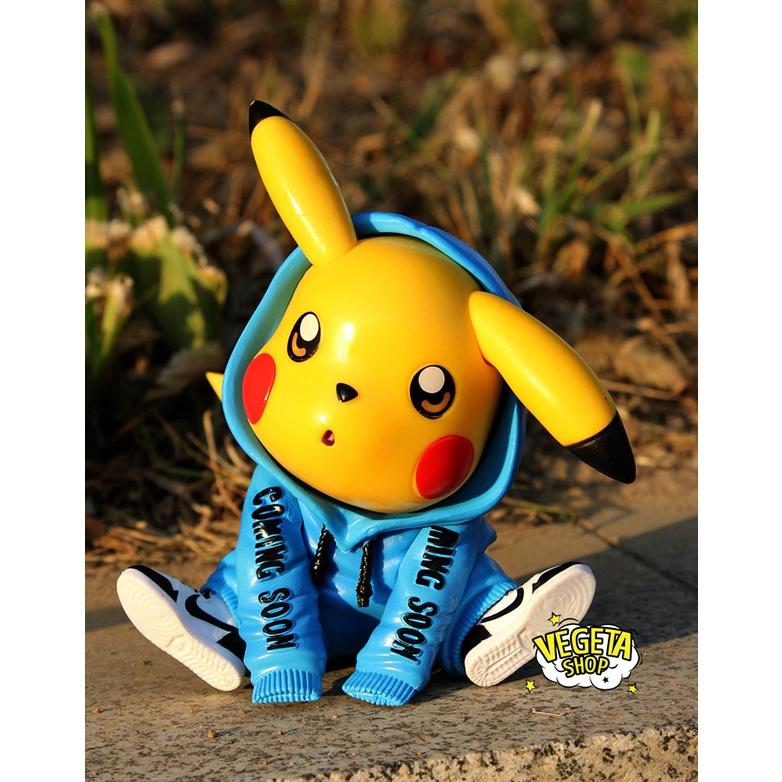 Mô hình Pikachu - Pikachu mặc áo Hoodie phong cách thời trang ngồi thời thượng dễ thương - Cao khoảng 12cm