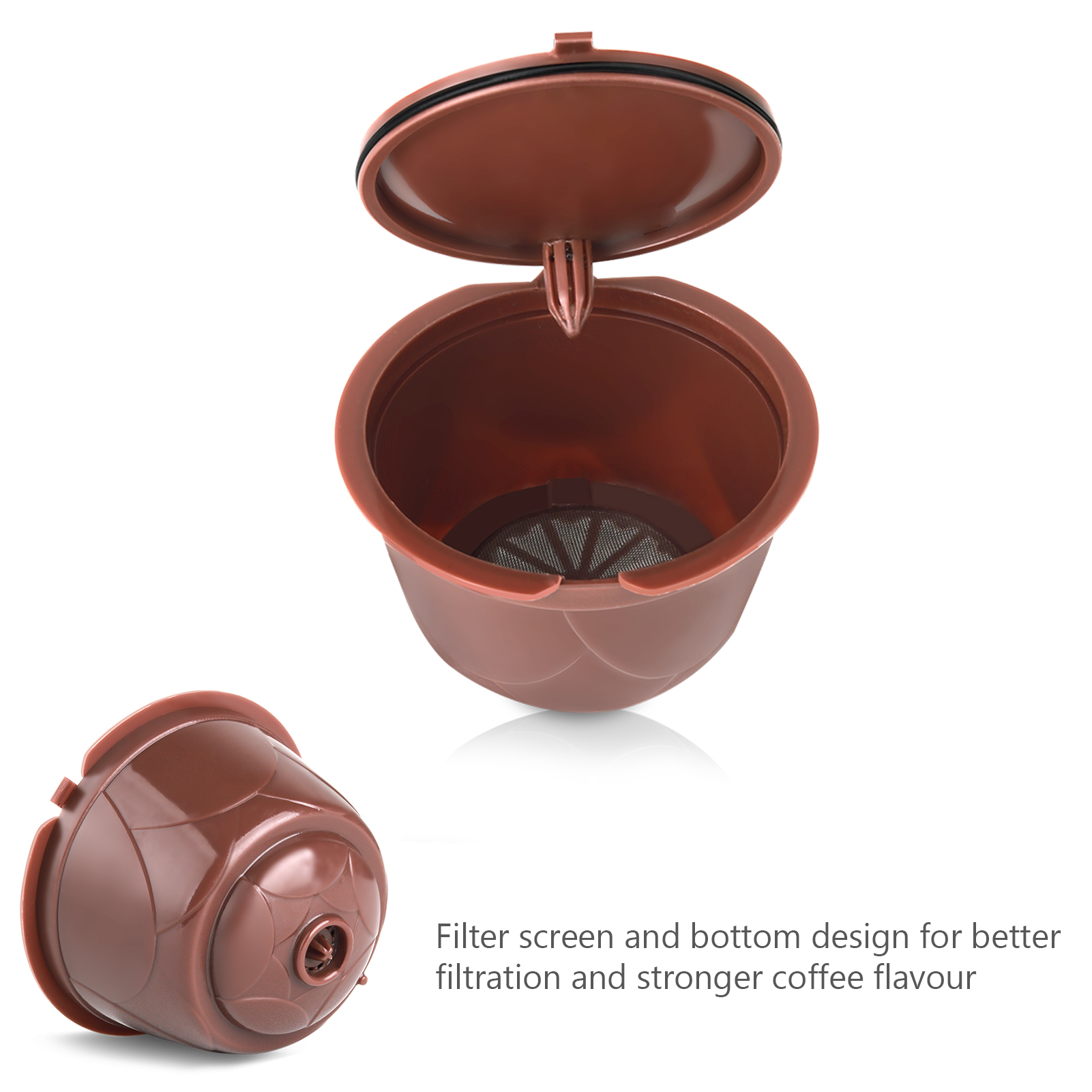 Bộ lọc cà phê có thể nạp lại của Dolce Gusto với bàn chải - 3 cái