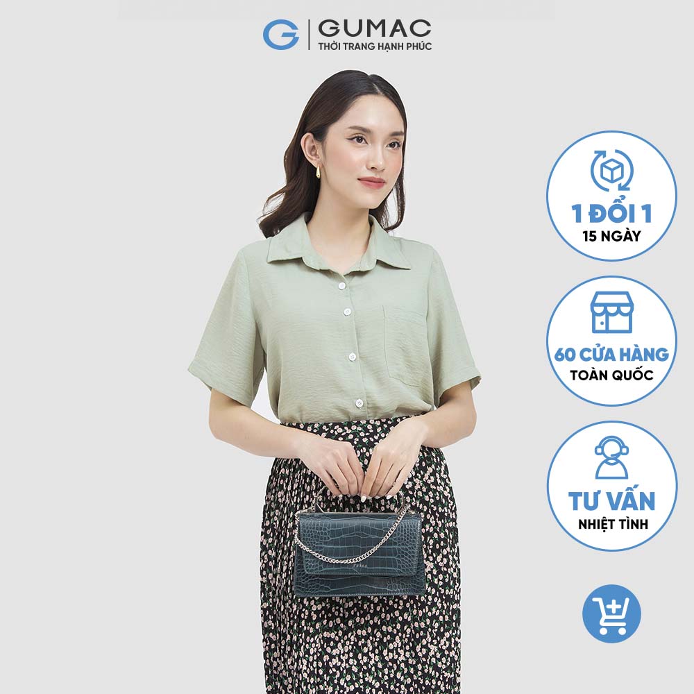 Chân váy nữ GUMAC LV0604 dập ly họa tiết hoa nhí