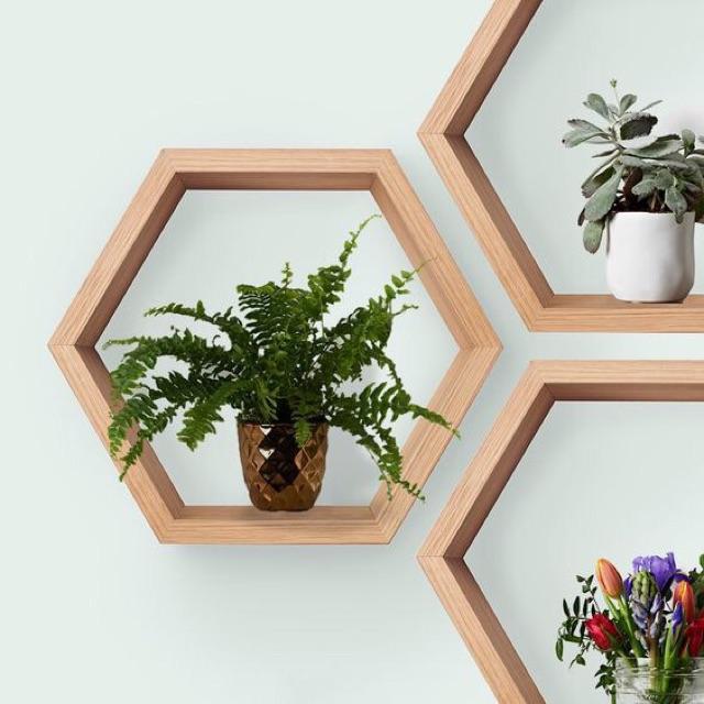 Kệ tổ ong đa năng có 3 size, Kệ lục giác decor phòng phong cách Hàn Quốc