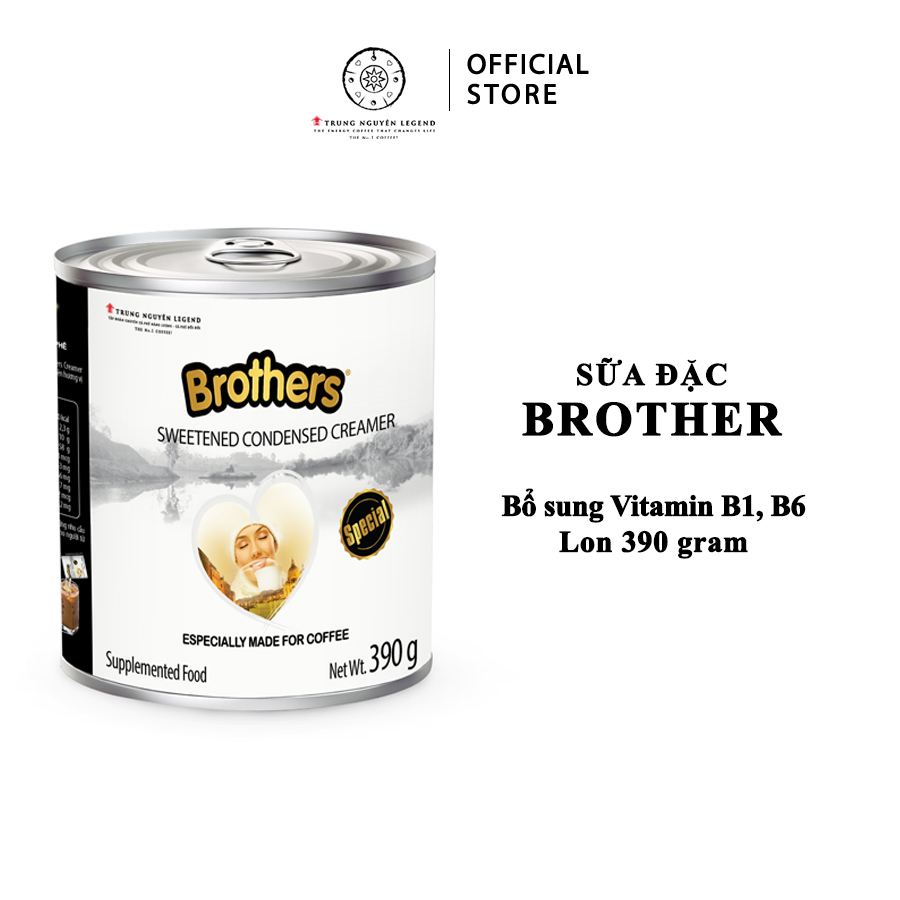 Trung Nguyên Legend - Creamer đặc có đường Brothers - Lon 390gr