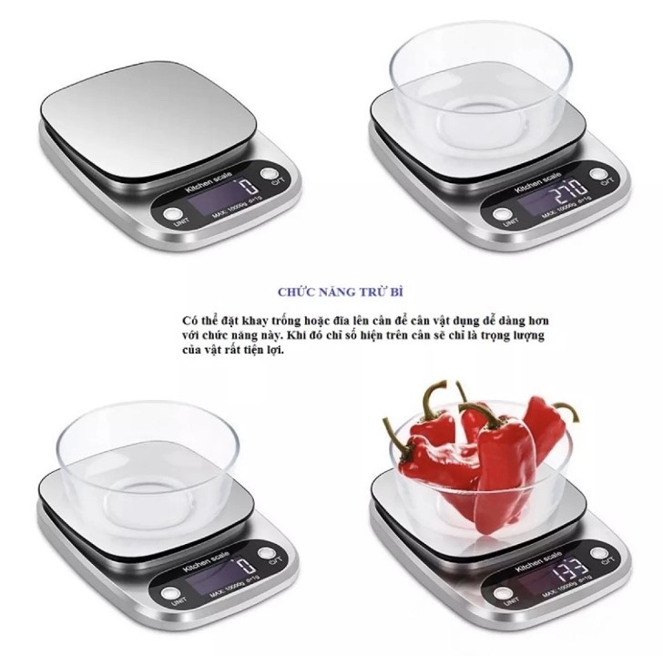 Cân điện tử mini 3kg/0.1g dùng trong nhà bếp