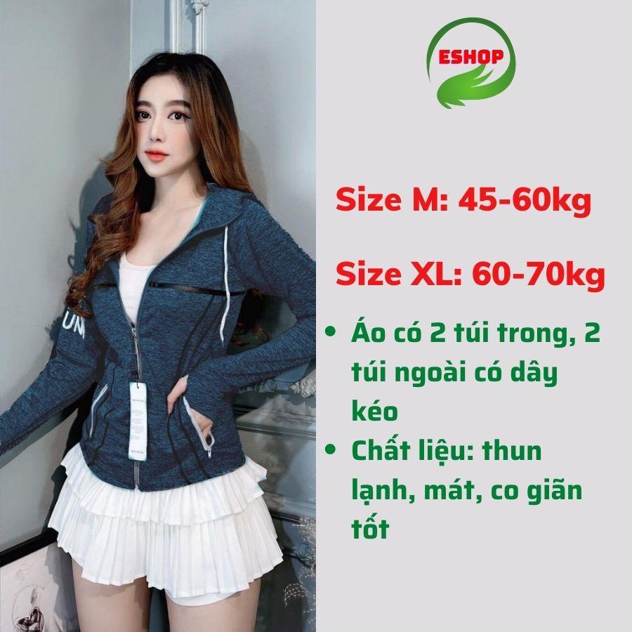 Áo khoác nữ khoát chống nắng form rộng có mũ dày đẹp bigsize thun lạnh siêu mát cá tính dây kéo giá rẻ nhất ESHOP AK01