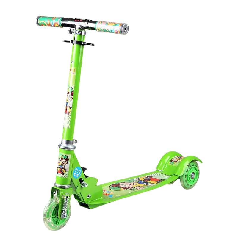 Xe scooter khung sắt cho bé HCM-LOẠI TO Xe trượt trẻ em 3 bánh gấp gọn có đèn phát sáng, khung sắt cứng cáp.
