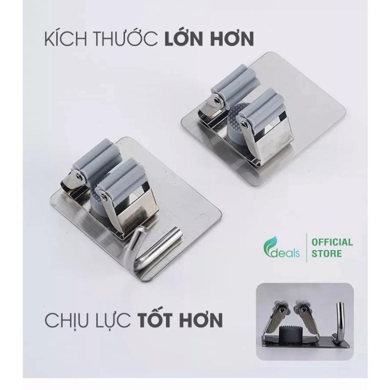 Móc Inox Treo Cây Lau Nhà Dán Tường 2 trong 1 ECODEALS - Cứng cáp, chịu tải cao, inox không gỉ sang trọng