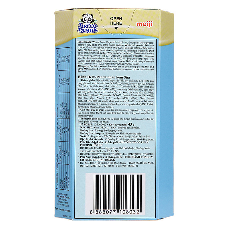 Lốc 10 Bánh Hello Meiji Panda milk 43gr