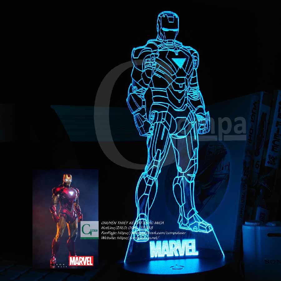 Đèn Ngủ Siêu Anh Hùng Marvel IronMan SMRV0301 16 màu tủy chỉnh, quà tặng độc đáo, quà tặng sinh nhật