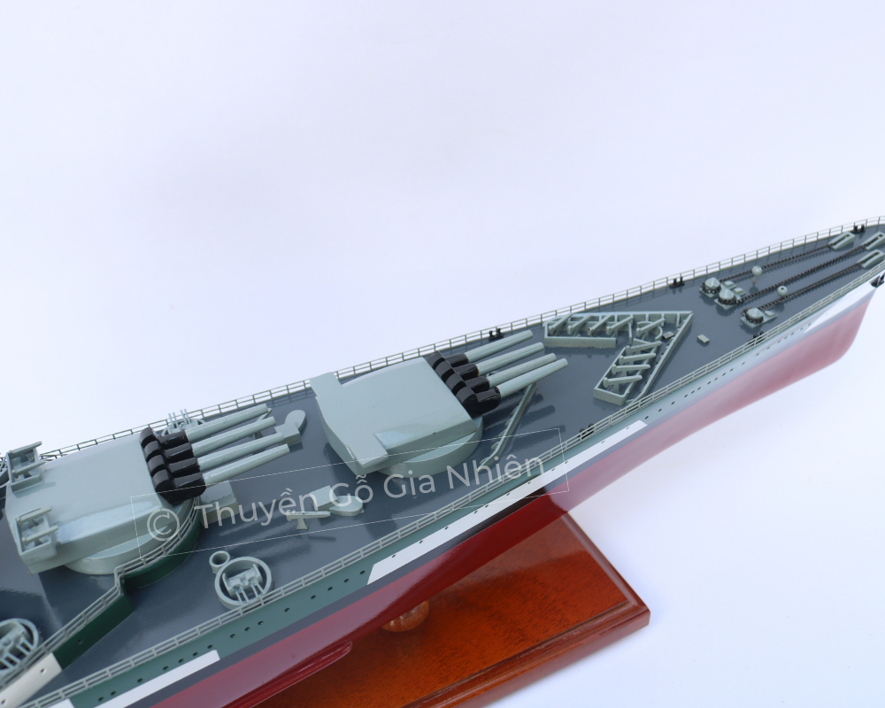 Mô Hình Thuyền Gỗ Phong Thủy Dạng Thuyền Chiến FRENCH BATTLESHIP RICHELIEU Chính Hãng Hàng Xuất Khẩu Chất Lượng Cao (Giá