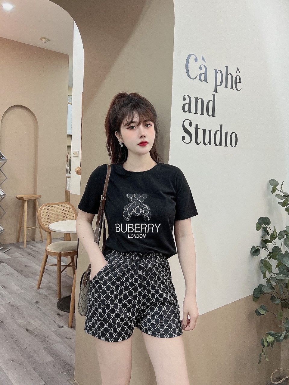 Đồ bộ thun đùi họa tiết gấu